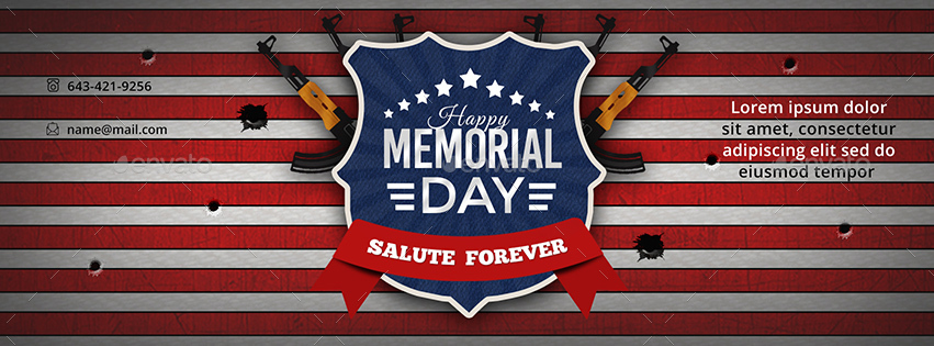 Memorial Day Facebook Covers - 4 Designs - Images Included by Hyov